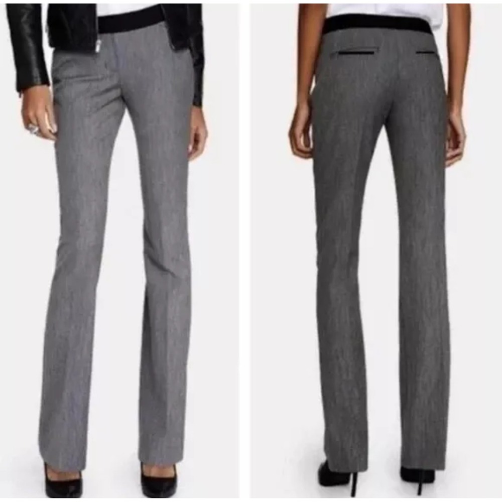 Express Columnist Gray Slim Bootcut Work Office Career Pants Low Rise Womens 6R - Picture 2 of 10
